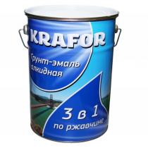 Грунт-эмаль по ржавчине 3 в 1  желтая  'KRAFOR' (5,5 кг.)