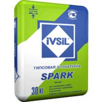 Штукатурная гипсовая смесь'IVSIL SPARK',белая 1/30кг